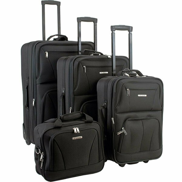 Fox Luggage Rockland 4Pc Black Luggage Set F32-Black